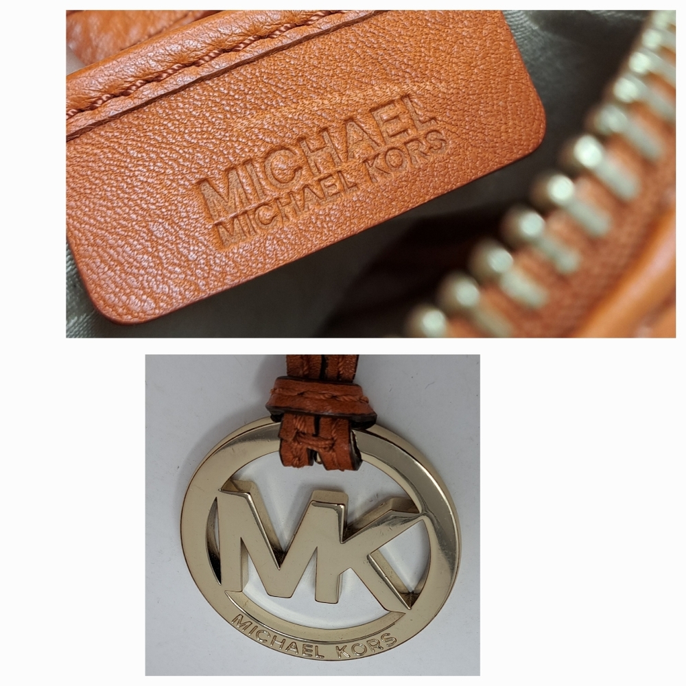 Michael Kors Women's Purse Handbag Bag Burnt Orange Leather Gold Hardware - Picture 4 of 16